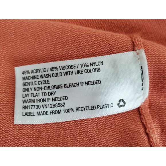 Prologue Women's Crewneck Flutter Short Sleeve Pullover Sweater, Coral Orange, M - Picture 6 of 8